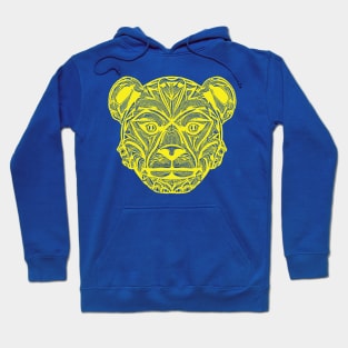 Fierce and Majestic: Tropical Tribal Graphic Bear Panther Head Tribal Tattoo Hoodie